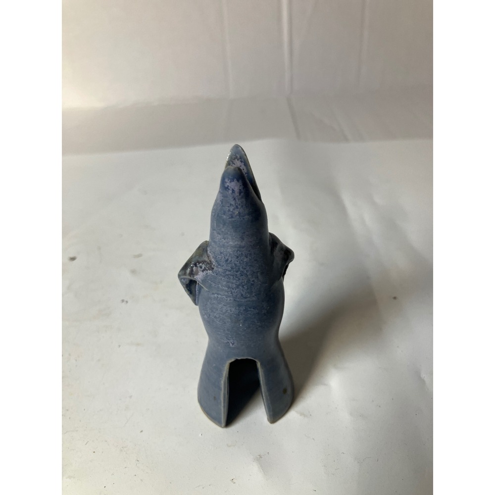 Vintage Ceramic Animal Sculpture Decor Pottery Bird‎ Figurine Blue Grey